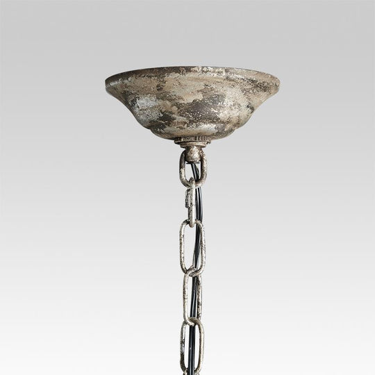 Pendantlightie-Antiqued 5-Light Glass Crystal Chandelier-Chandeliers--