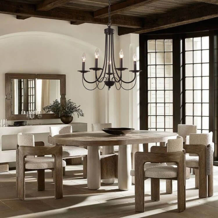 Pendantlightie-Candle Style Simple Metal Chandelier-Chandeliers--