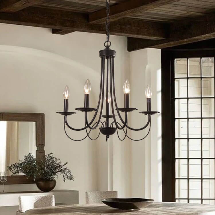Pendantlightie-Candle Style Simple Metal Chandelier-Chandeliers--