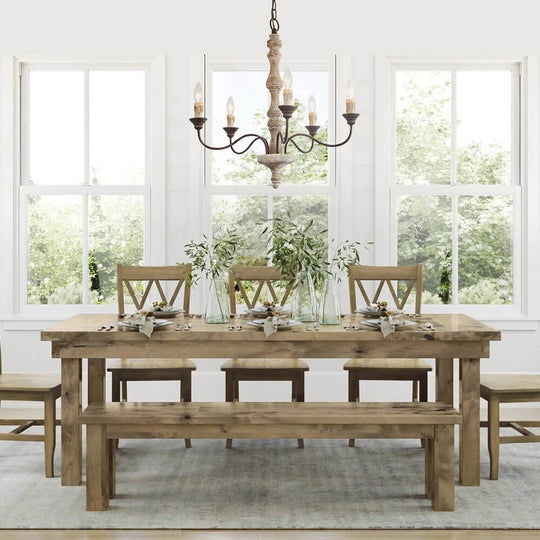 Pendantlightie-Classic Design 5-Light Rustic Candle Chandelier-Chandeliers-Brown Candle Base-