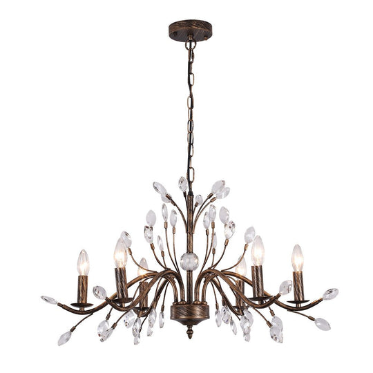 Pendantlightie-Classical French Style Candle Chandelier With Crystal Accents-Chandeliers-9Lt-