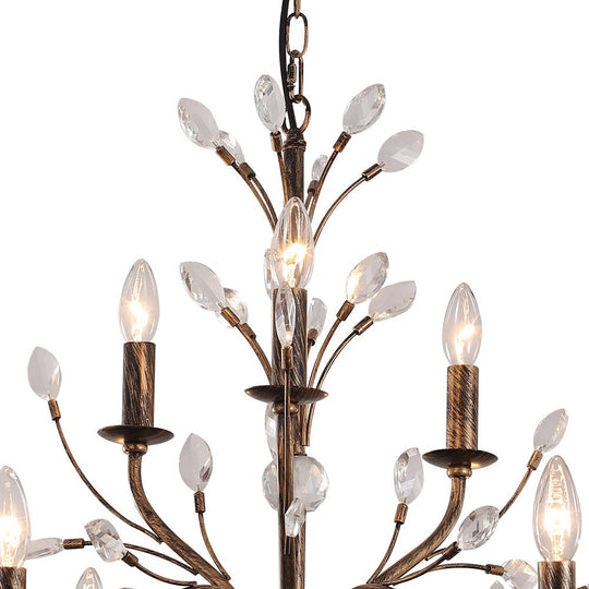 Pendantlightie-Classical French Style Candle Chandelier With Crystal Accents-Chandeliers-9Lt-
