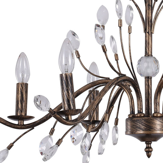 Pendantlightie-Classical French Style Candle Chandelier With Crystal Accents-Chandeliers-9Lt-