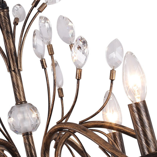 Pendantlightie-Classical French Style Candle Chandelier With Crystal Accents-Chandeliers-9Lt-