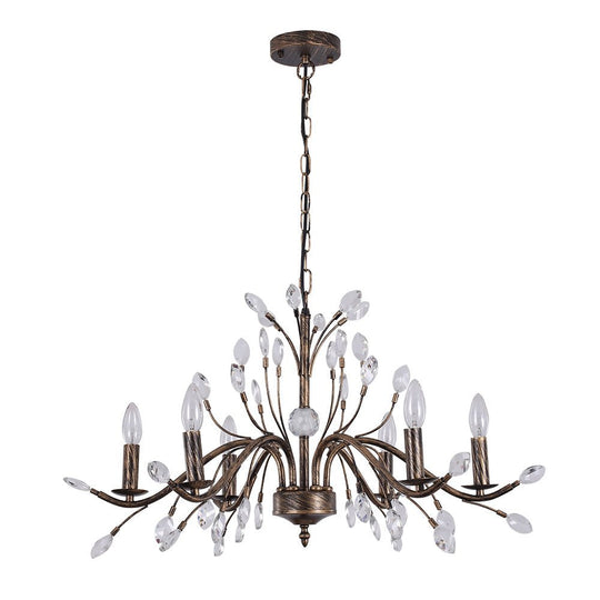 Pendantlightie-Classical French Style Candle Chandelier With Crystal Accents-Chandeliers-9Lt-