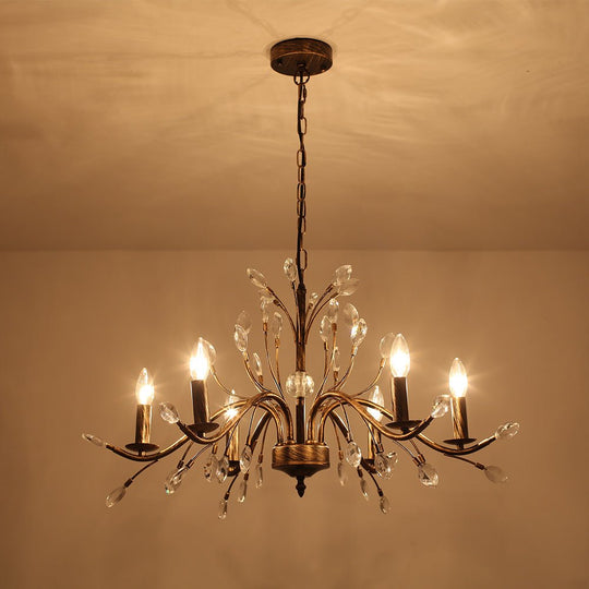 Pendantlightie-Classical French Style Candle Chandelier With Crystal Accents-Chandeliers-9Lt-
