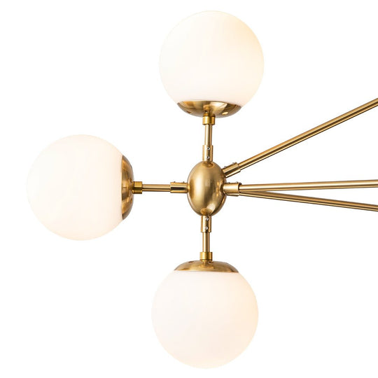 Pendantlightie-Contemporary 10-Light Frosted Glass Kitchen Island Chandelier-Chandeliers-Black-