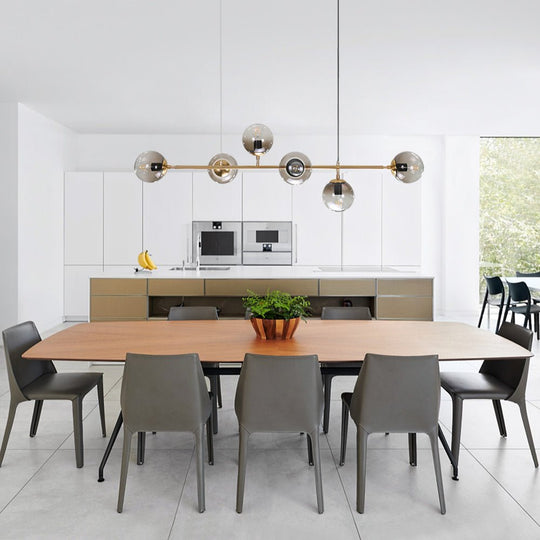 Pendantlightie-Contemporary 6-Light Globe Linear Lighting-Chandeliers--