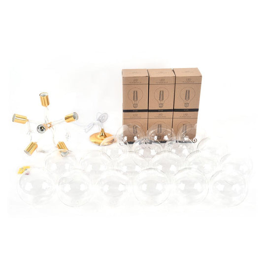 PendantLightie-Contemporary Clear Glass Bubble Chandelier-Chandeliers-Semi Flush-6Lt