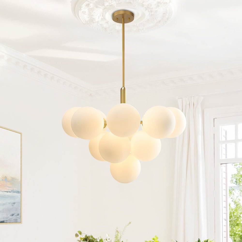 Pendantlightie-Contemporary Glass Bubble Tiered Chandelier-Chandeliers-13Lt-