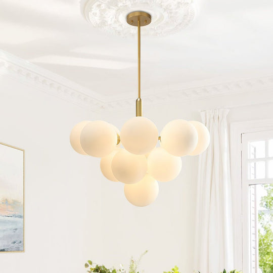 Pendantlightie-Contemporary Glass Bubble Tiered Chandelier-Chandeliers-13Lt-