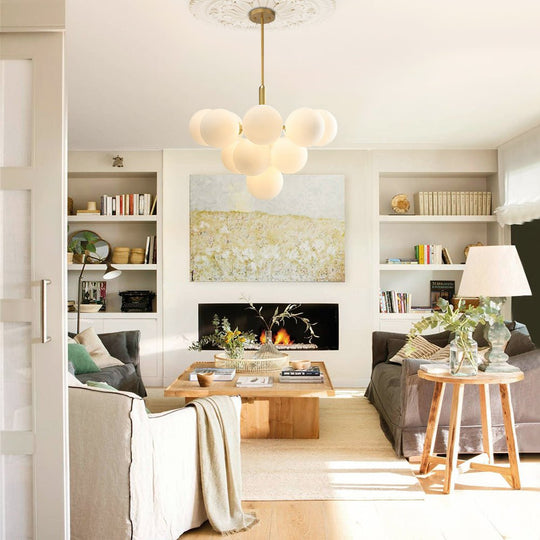 Pendantlightie-Contemporary Glass Bubble Tiered Chandelier-Chandeliers-13Lt-