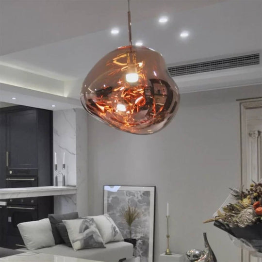 Pendantlightie-Contemporary Irregular Melt Single Pendant Lights-Pendants-11 Inches-Amber