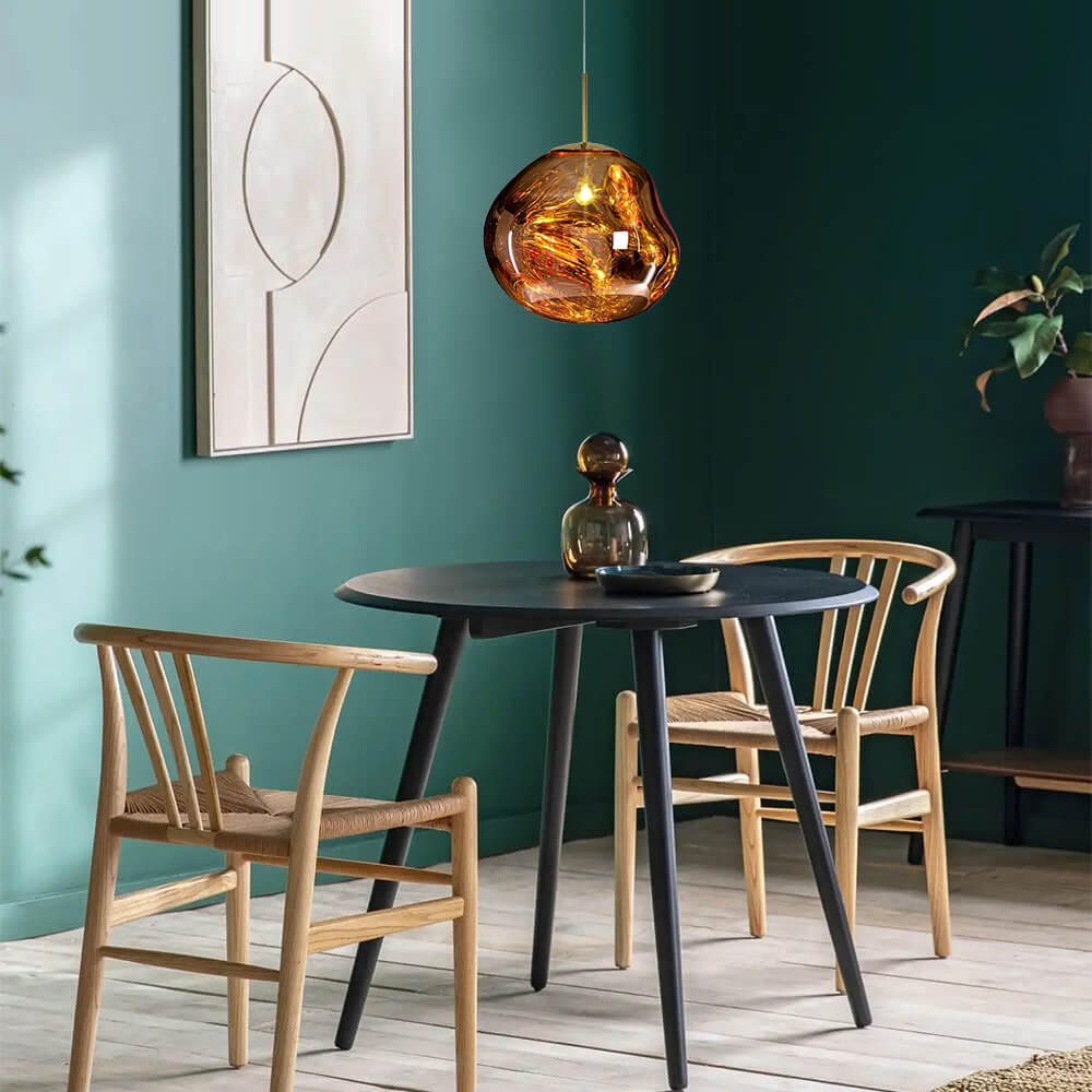 Pendantlightie-Contemporary Irregular Melt Single Pendant Lights-Pendants-11 Inches-Amber