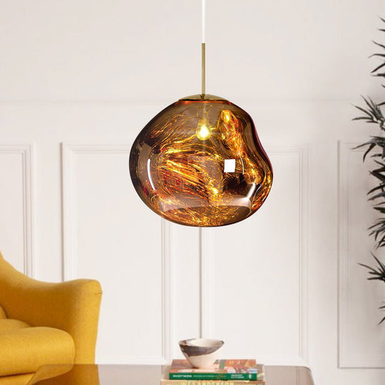 Pendantlightie-Contemporary Irregular Melt Single Pendant Lights-Pendants-11 Inches-Amber