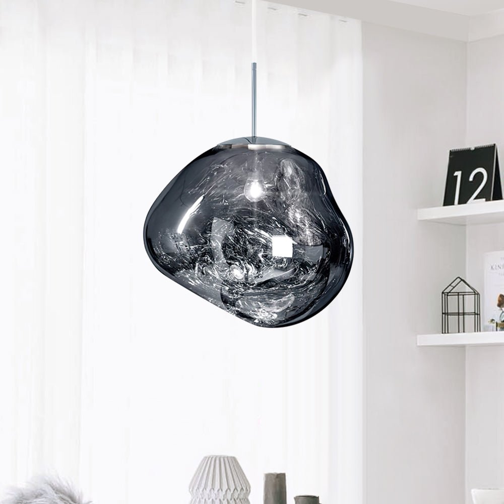 Pendantlightie-Contemporary Irregular Melt Single Pendant Lights-Pendants-11 Inches-Grey