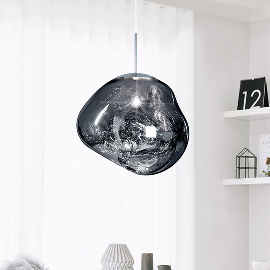 Pendantlightie-Contemporary Irregular Melt Single Pendant Lights-Pendants-11 Inches-Grey