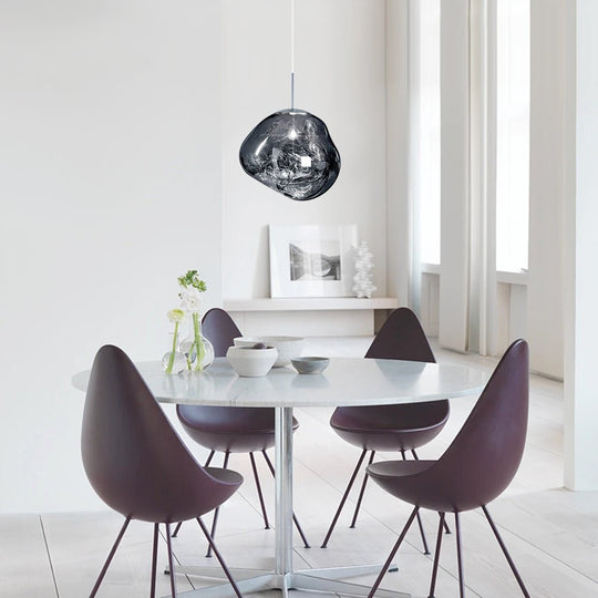 Pendantlightie-Contemporary Irregular Melt Single Pendant Lights-Pendants-11 Inches-Grey