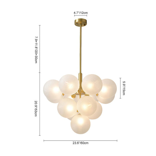 Pendantlightie-Contemporary Ribbed Glass Bubble Chandelier-Chandeliers-5Lt-