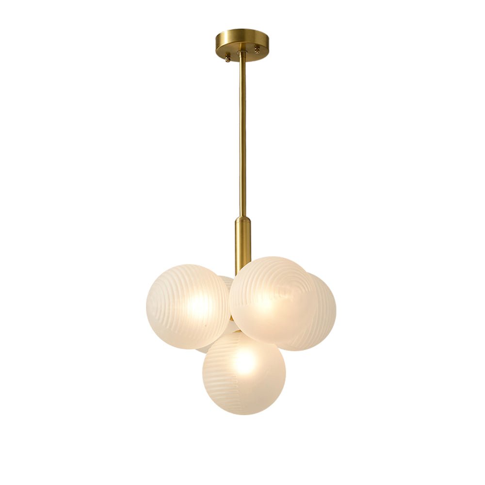 Pendantlightie-Contemporary Ribbed Glass Bubble Chandelier-Chandeliers-5Lt-