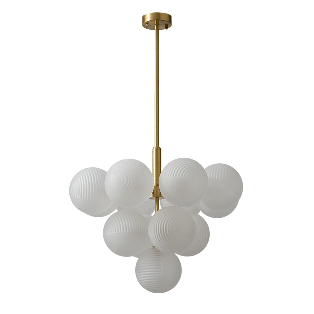 Pendantlightie-Contemporary Ribbed Glass Bubble Chandelier-Chandeliers-5Lt-
