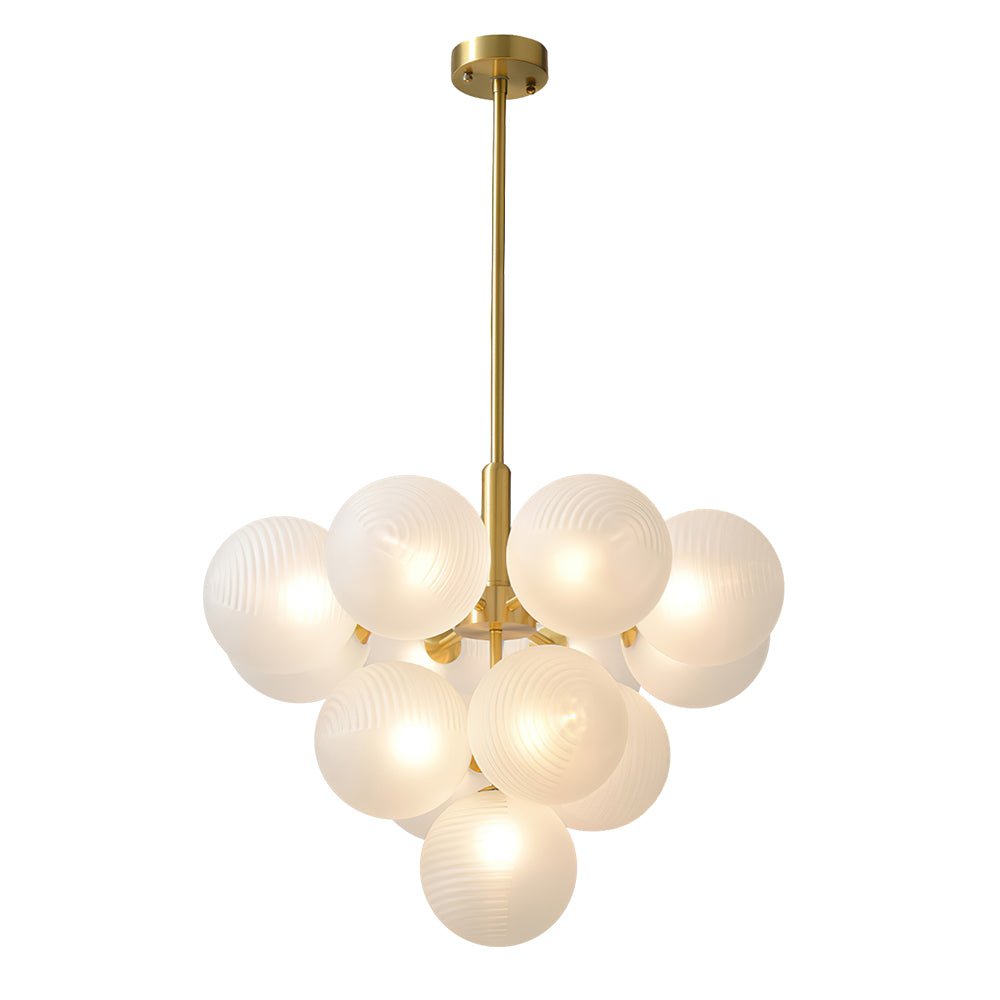 Pendantlightie-Contemporary Ribbed Glass Bubble Chandelier-Chandeliers-5Lt-