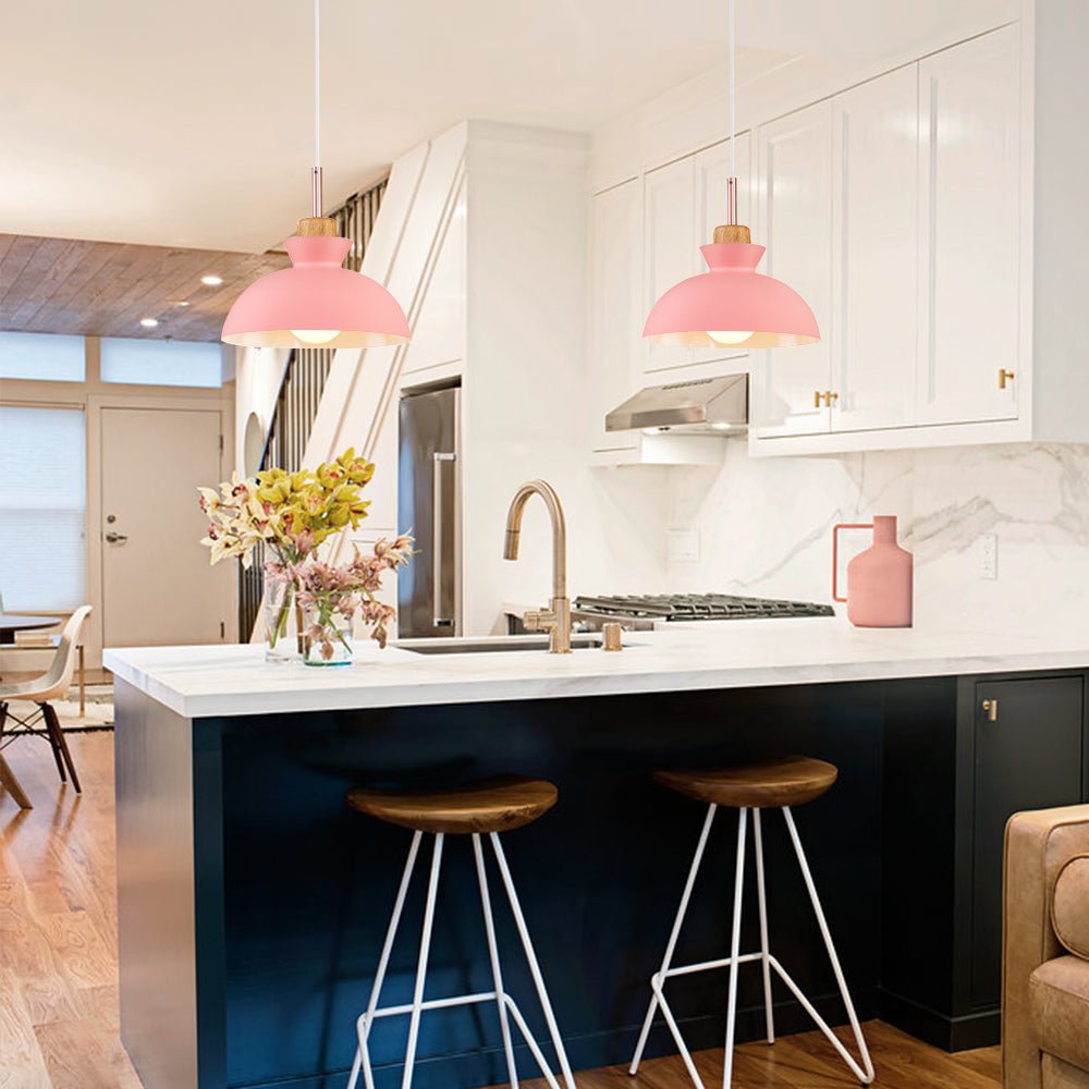 Pendantlightie-Contemporary Single Pendant Dome Light for Breakfast Bar-Pendants-Gray-