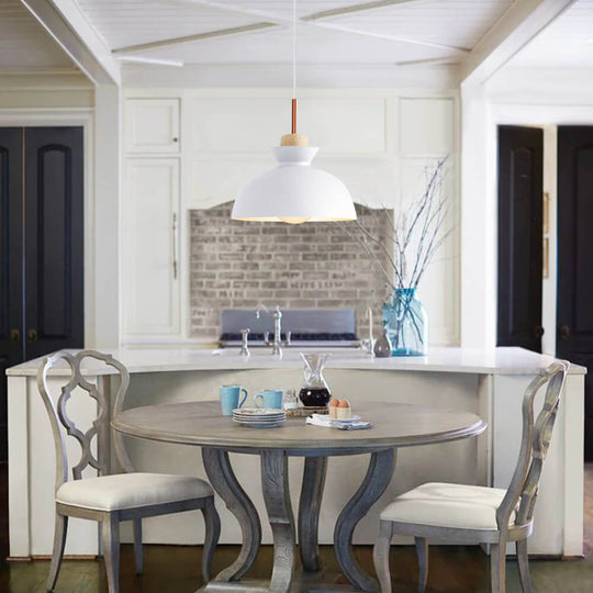 Pendantlightie-Contemporary Single Pendant Dome Light for Breakfast Bar-Pendants-Gray-