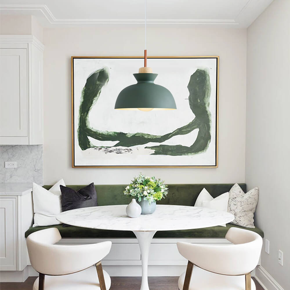 Pendantlightie-Contemporary Single Pendant Dome Light for Breakfast Bar-Pendants-Gray-