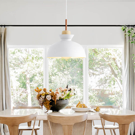 Pendantlightie-Contemporary Single Pendant Dome Light for Breakfast Bar-Pendants-White-