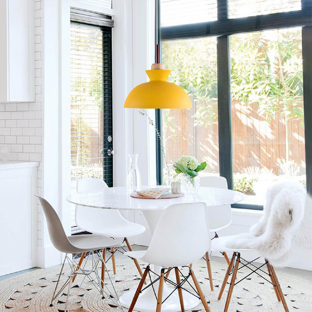 Pendantlightie-Contemporary Single Pendant Dome Light for Breakfast Bar-Pendants-Yellow-