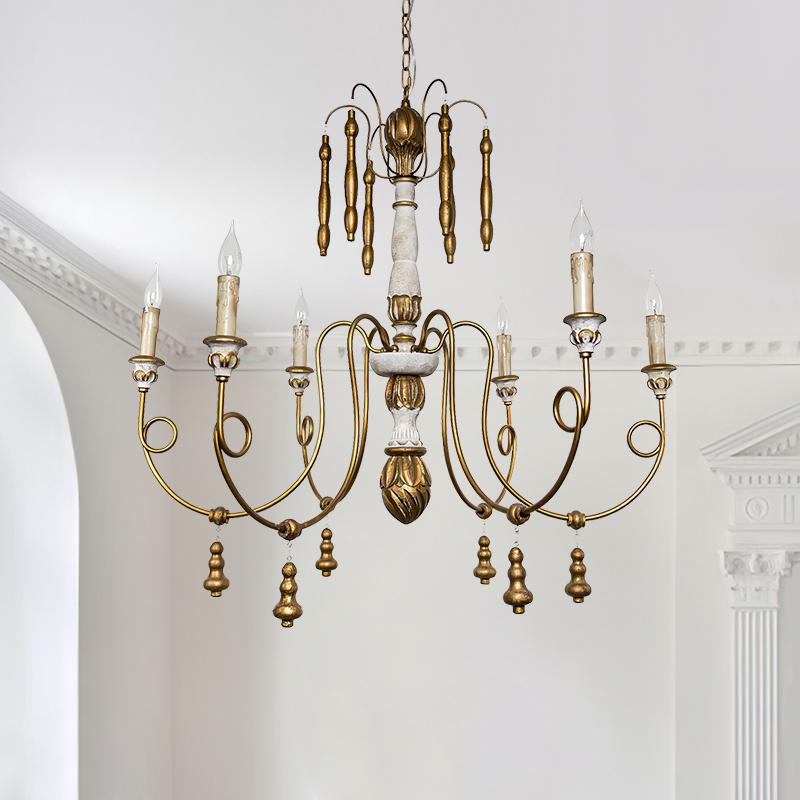 Pendantlightie-Country-Style 6-Light Antique Chandelier-Chandeliers--