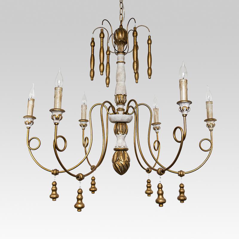 Pendantlightie-Country-Style 6-Light Antique Chandelier-Chandeliers--