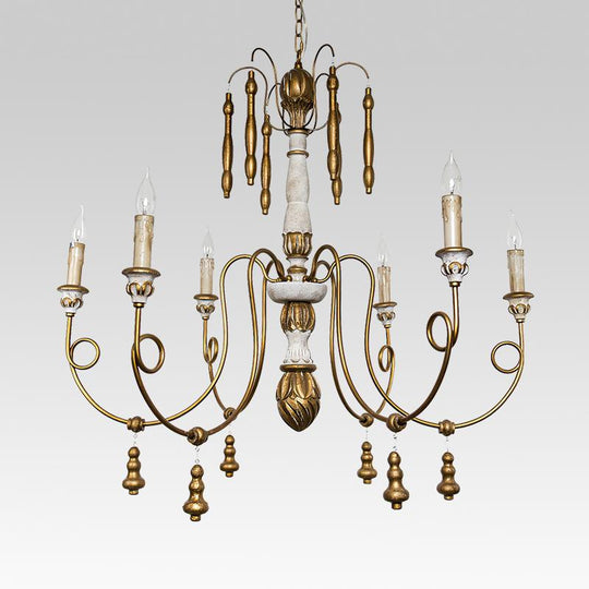 Pendantlightie-Country-Style 6-Light Antique Chandelier-Chandeliers--