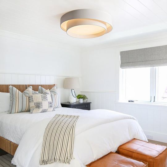 Pendantlightie-Creative Concentric Circle Led Ceiling Light-Flush Mount-Cool White Light-Gray