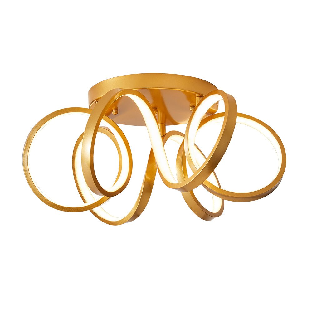 Pendantlightie-Dimmable Led Twisted Flush Mount-Flush Mount-White-