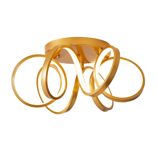 Pendantlightie-Dimmable Led Twisted Flush Mount-Flush Mount-White-