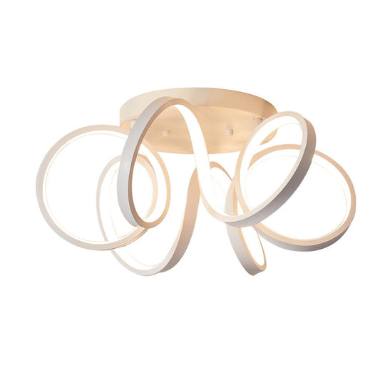 Pendantlightie-Dimmable Led Twisted Flush Mount-Flush Mount-White-