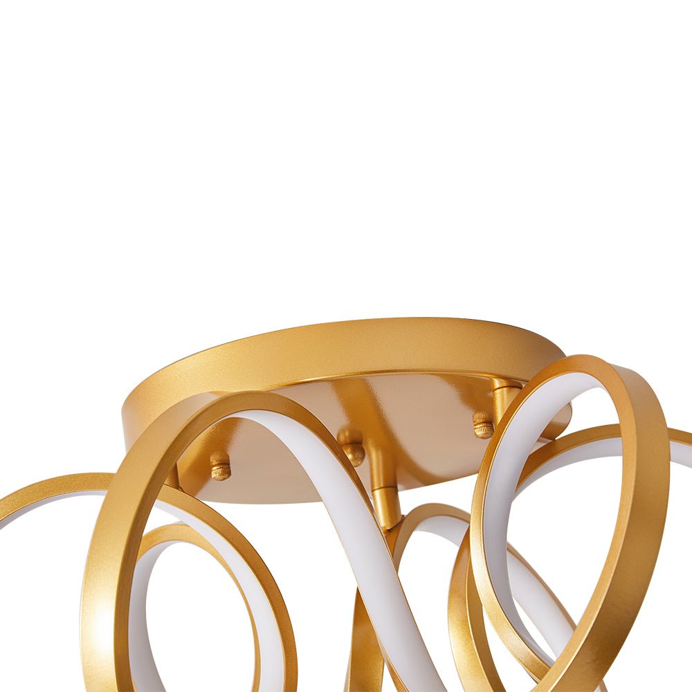 Pendantlightie-Dimmable Led Twisted Flush Mount-Flush Mount-White-