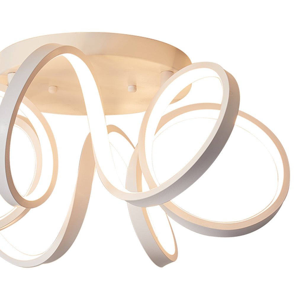 Pendantlightie-Dimmable Led Twisted Flush Mount-Flush Mount-White-