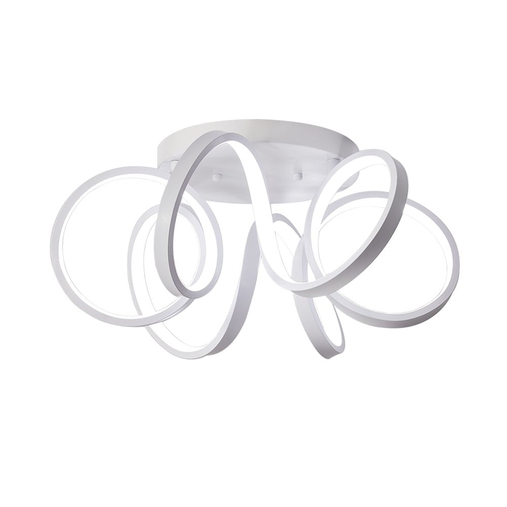 Pendantlightie-Dimmable Led Twisted Flush Mount-Flush Mount-White-