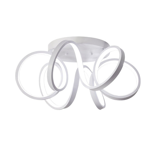 Pendantlightie-Dimmable Led Twisted Flush Mount-Flush Mount-White-