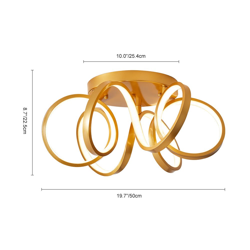 Pendantlightie-Dimmable Led Twisted Flush Mount-Flush Mount-White-