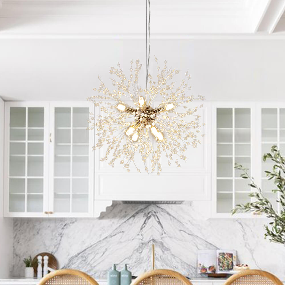 Pendantlightie-Eight Lights Firework Modern Crystal Chandeliers-Chandeliers-Gold-