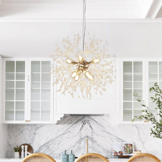 Pendantlightie-Eight Lights Firework Modern Crystal Chandeliers-Chandeliers-Gold-