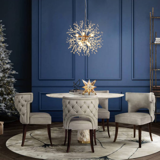 Pendantlightie-Eight Lights Firework Modern Crystal Chandeliers-Chandeliers-Gold-