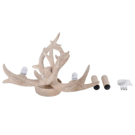 Pendantlightie-Farmhouse 2-Light Antler Shaped Deer Horn Wall Light-Wall Light-White-
