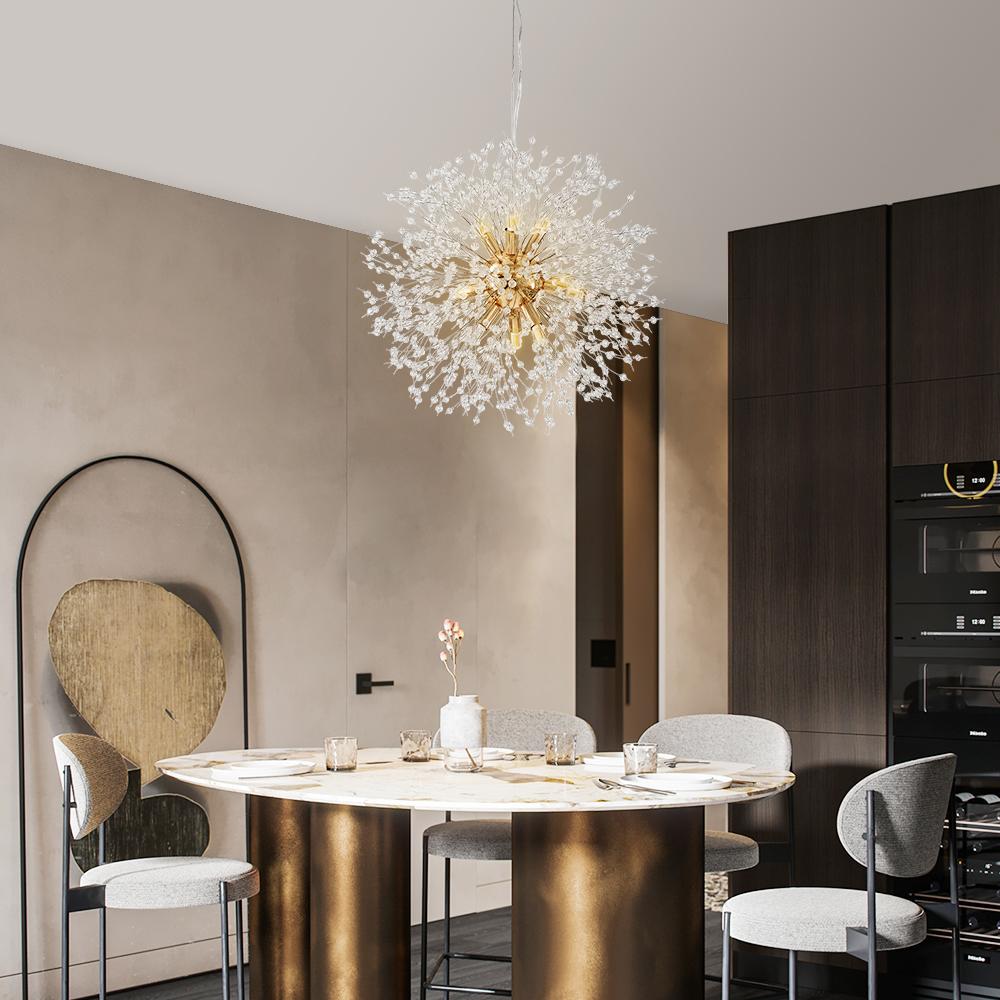 PendantLightie-Firework Sputnik Modern Crystal Chandeliers-Chandeliers-12Lt-Gold