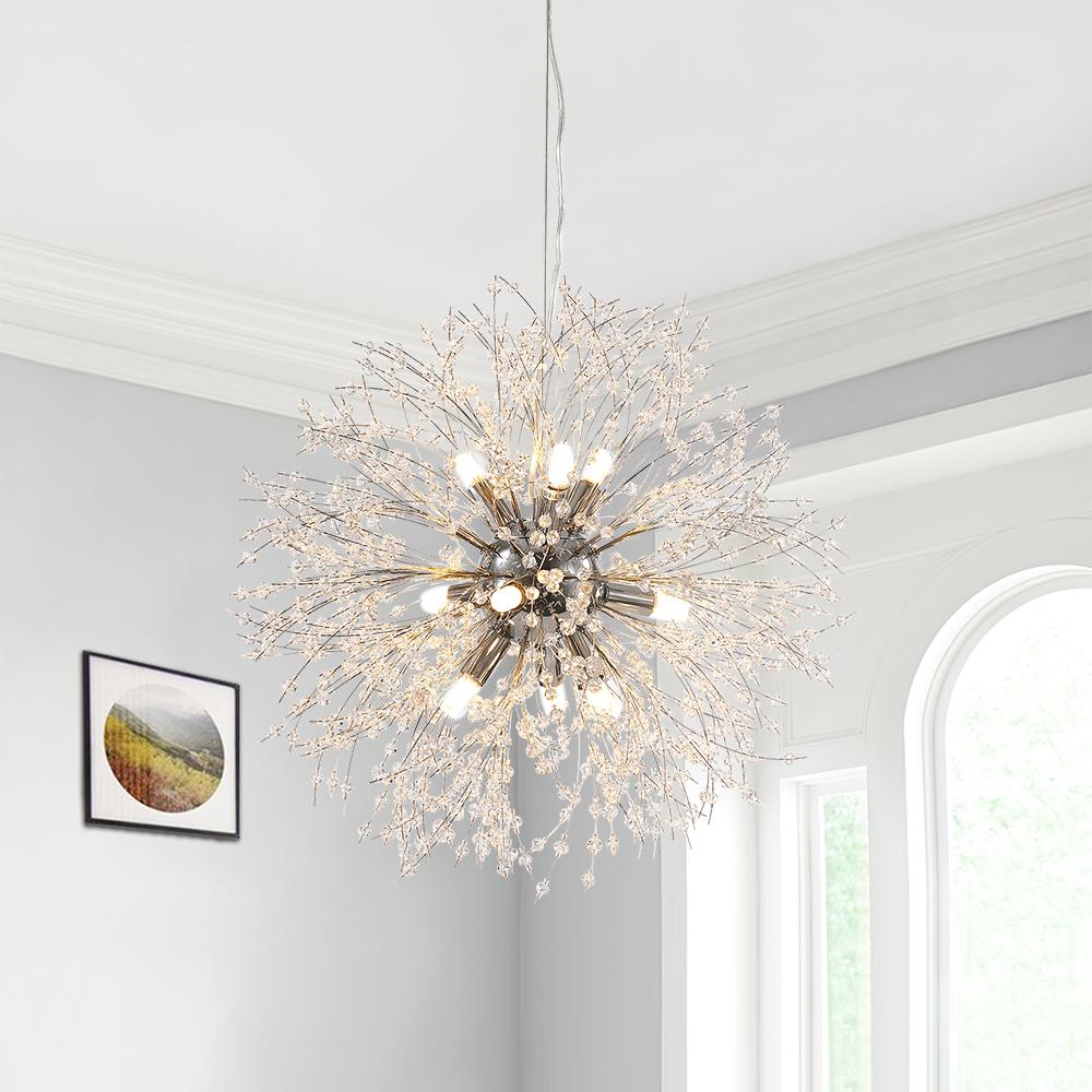 PendantLightie-Firework Sputnik Modern Crystal Chandeliers-Chandeliers-12Lt-Gold