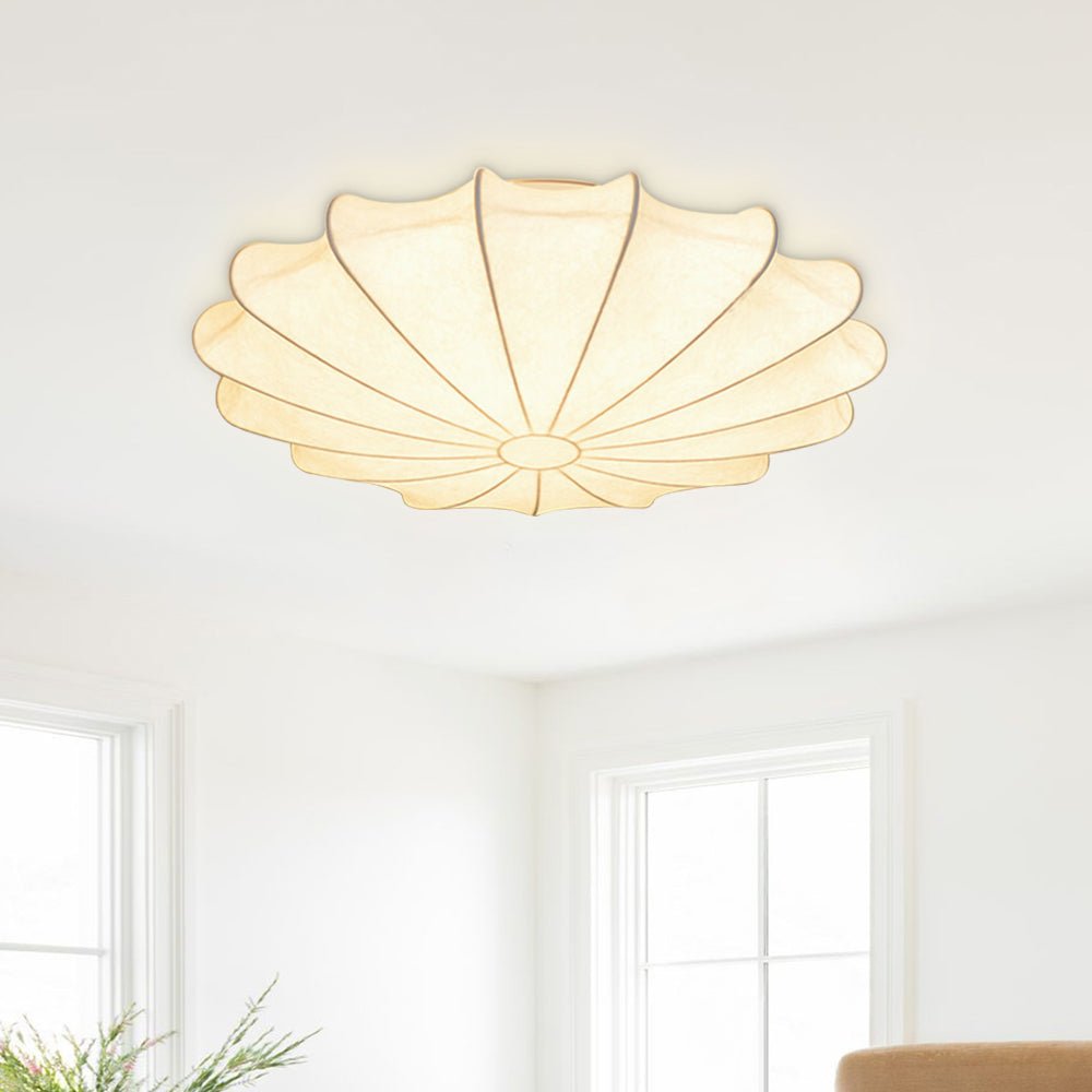 Pendantlightie-Geometric Flower Unique Silk Ceiling Light-Flush Mount-1Lt-
